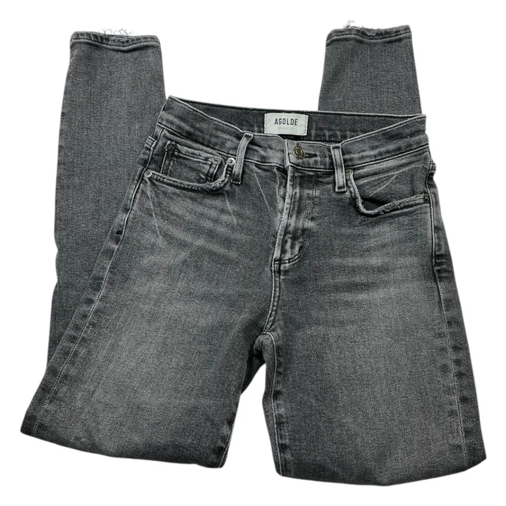 Agolde Pinch Waist Skinny High Waist in Grey Jeans Denim